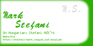 mark stefani business card